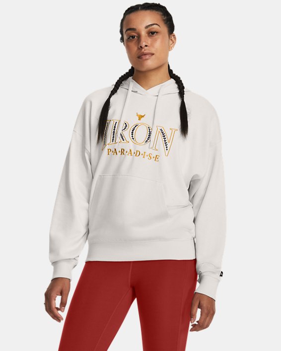 Project Rock Everyday Hoodie aus French-Terry für Damen, White, pdpMainDesktop image number 0